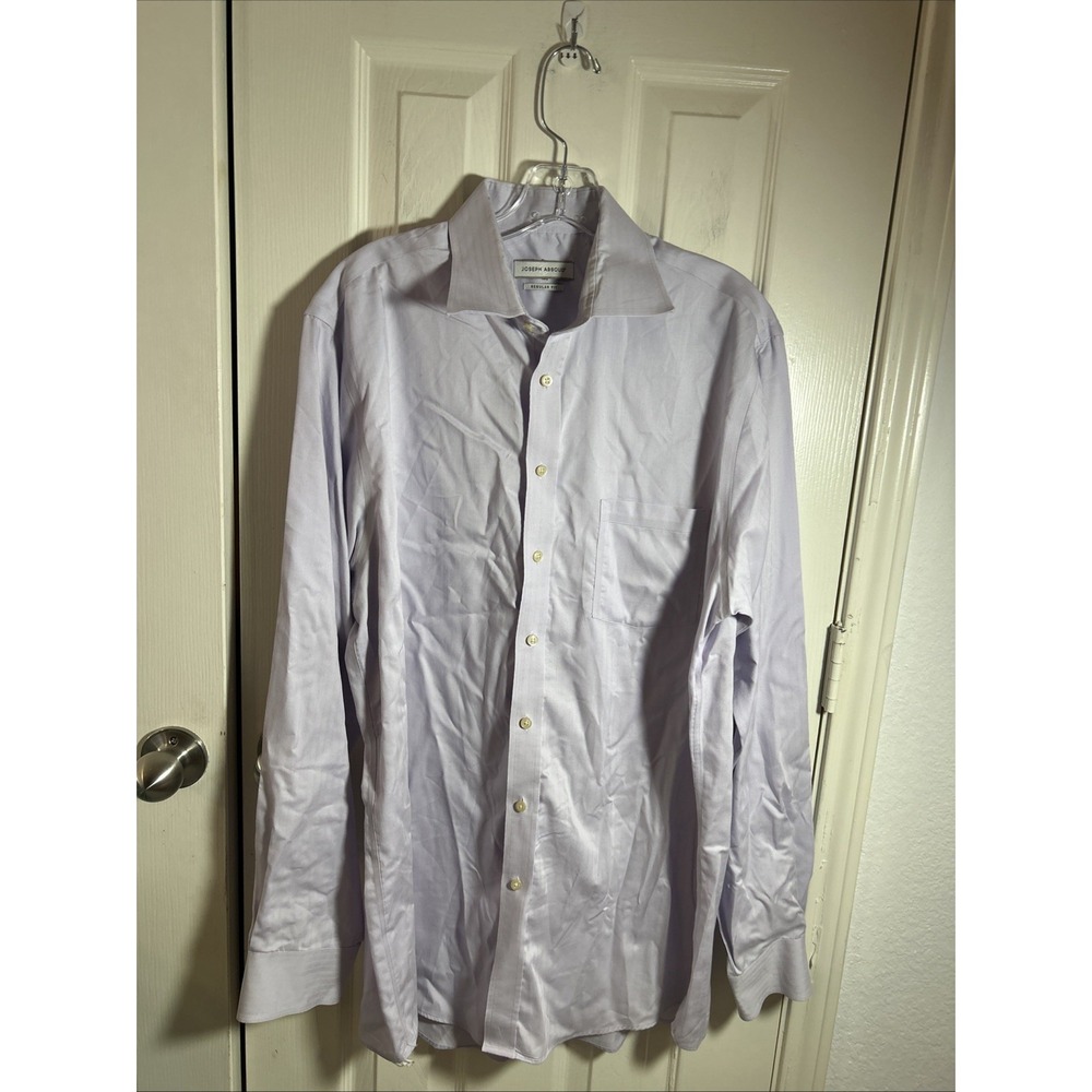 Joseph Abboud Men's Regular Fit Purple Dress Shirt Tall 16.5 Neck, 36/37